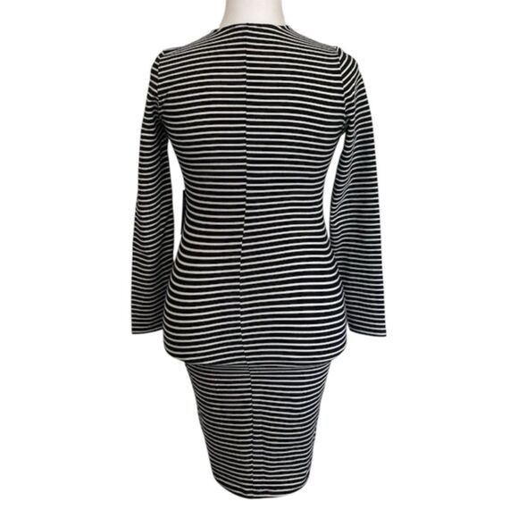 Express Women's Size SP Black and White Stripe Dress Stretch - Picture 2 of 11